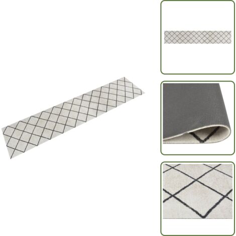 Tappeto con motivi a quadri - vidaXL Tappeto da Cucina Lavabile Quadri 60x300 cm Velluto - Tappeto antiscivolo
