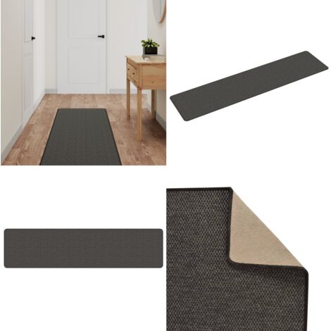 Tappeto Corsia Aspetto Sisal Antracite 50x200 cm - Tappeto ingresso - Tappeto sisal