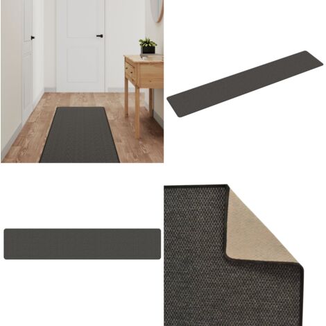 Tappeto Corsia Aspetto Sisal Antracite 50x250 cm - Tappeto ingresso - Tappeto sisal