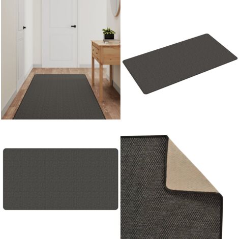 Tappeto Corsia Aspetto Sisal Antracite 80x150 cm - Tappeto ingresso - Tappeto sisal