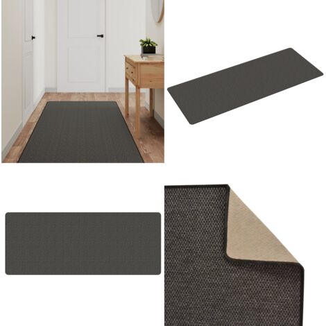 Tappeto Corsia Aspetto Sisal Antracite 80x200 cm - Tappeto ingresso - Tappeto sisal