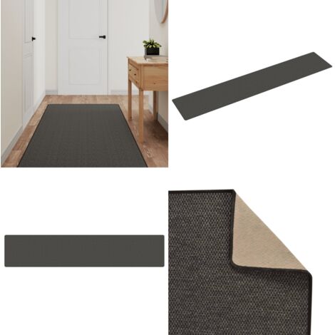 Tappeto Corsia Aspetto Sisal Antracite 80x400 cm - Tappeto ingresso - Tappeto sisal
