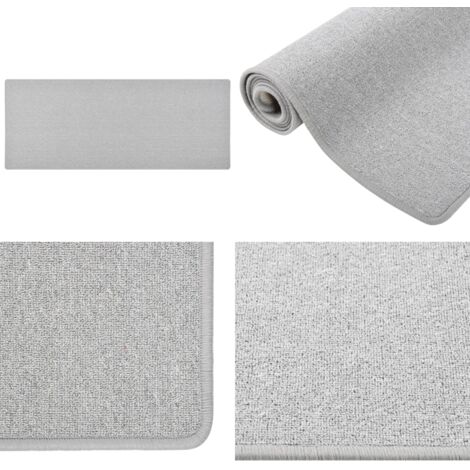 Tappeto Corsia Grigio Chiaro 80x200 cm - Tappeto moderno - Tappeto antiscivolo