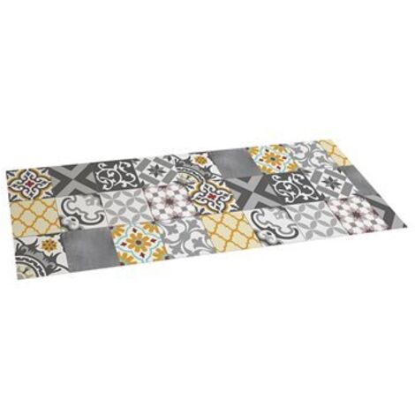 Tappeto Croma patch vinile grigio-ambra 50x140cm