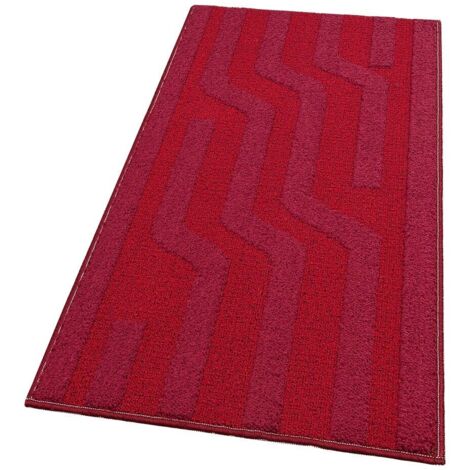 Tappeto Cucina A Righe 3D Morbido Bordato Passatoia Ingresso Assorbente Antiscivolo Bordeaux - 50x80 Cm
