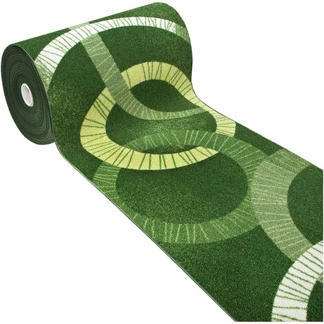 Tappeto Cucina Antiscivolo Moderno Multiuso Camera Corridoio 100% Made in Italy Verde - 57x240 cm