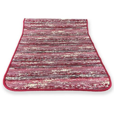 TAPPETO CUCINA gommato ANTISCIVOLO STRIPE BORDEAUX Cm. 55x240