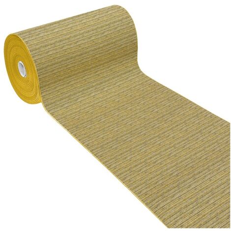 Tappeto Cucina Tinta Unita Striato Bordato Assorbente Passatoia Casa Antiscivolo Giallo - 54x140 Cm