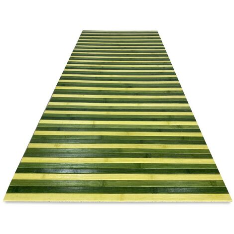 TAPPETO cucina WOODY © IN legno BAMBOO VERDE SFUMATO tutte le misure Cm. 50/55x180