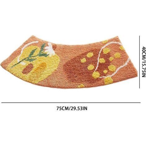 Tappeto da bagno angolare, antiscivolo, assorbente, morbido e confortevole, a quarto di cerchio, lavabile, in microfibra, per uscita vasca da bagno, color kaki, spessore 4075 cm