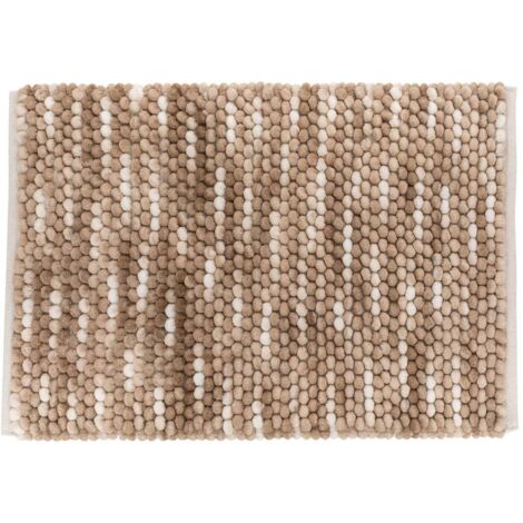 Tappeto da bagno beige con palline di cotone 75x50cm - 5five