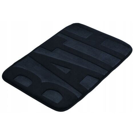Tappeto da bagno fantasia 60x40 cm nero