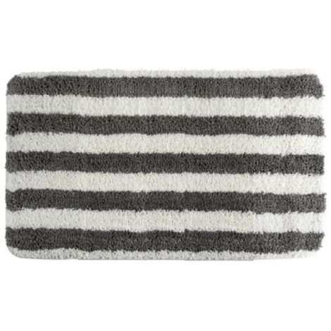 TAPPETO DA BAGNO IN MICROFIBRA 50X80 CM BIANCO/GRIGIO Bianco-Grigio