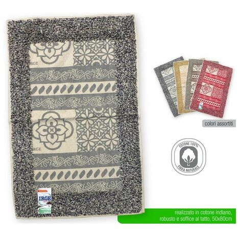 Tappeto da bagno irge tappetino assorbente 50x80 100% cotone 4 colori