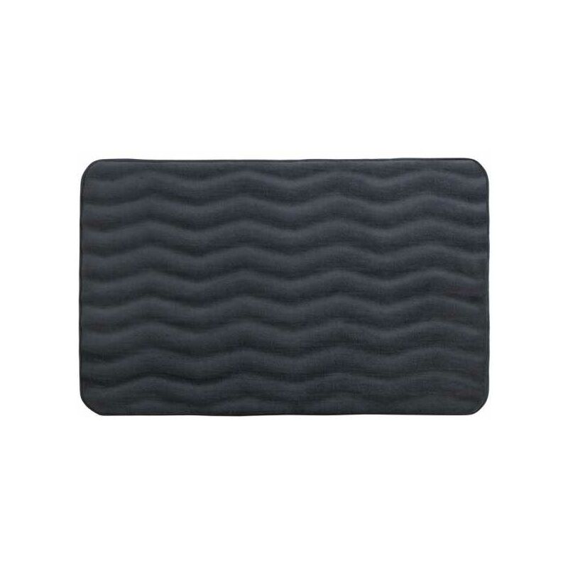 Tappeto da bagno Memory Foam Waves grigio antracite