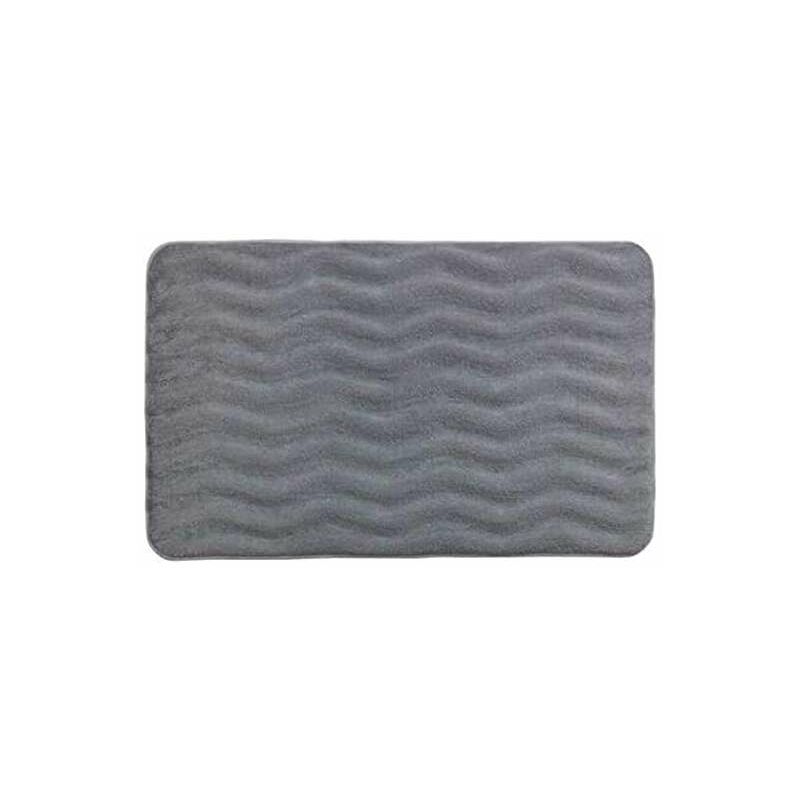 Wenko - Tappetino da bagno Waves 50x80 cm Grigio Chiaro