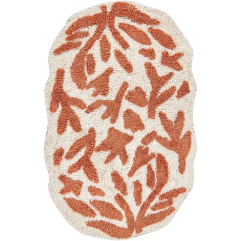Tappeto da bagno moderno in cotone di forma irregolare 60 x 90 cm Modello decorativo Accessori da bagno arancione Derik