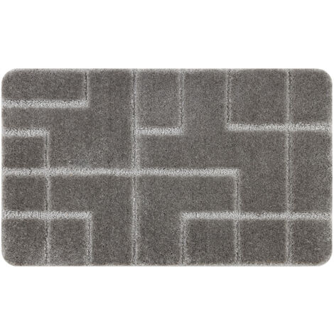 Tappeto da bagno SUPREME LINES, linee, antiscivolo, morbido - grigio grey 50x80 cm