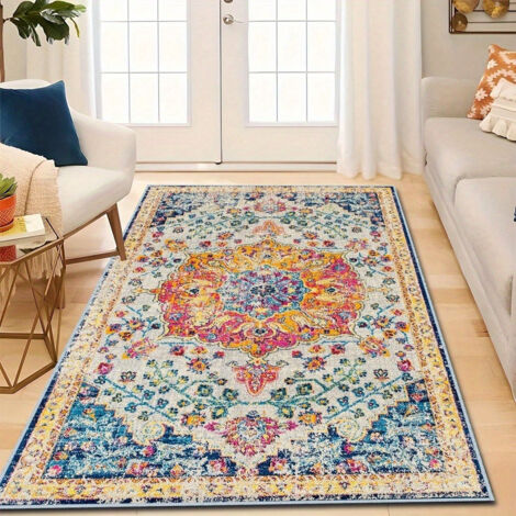 Tappeto da campeggio vintage in stile bohémien, ideale per patio, balcone o area picnic, 120 x 180 cm