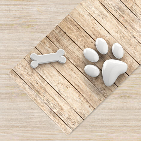 Tappeto da cucina antiscivolo, antimacchia passatoia multiuso lavabile in lavatrice stampa Zampe di cane 50x300 - Stampa Zampe