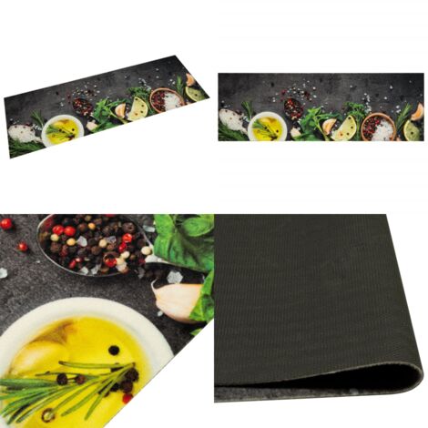 Tappeto da Cucina Lavabile Spezie 60x180 cm Velluto - Tappeto lavabile - Tappeto in velluto
