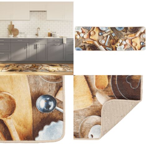 Tappeto da Cucina Multicolore 60x180 cm Lavabile Antiscivolo - Tappeto antiscivolo - Tappeto da cucina lavabile