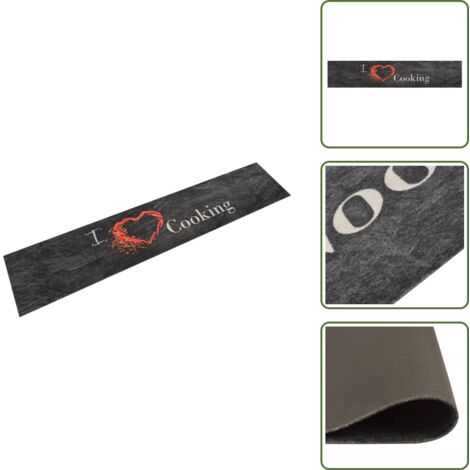 Tappeto da cucina velluto - vidaXL Tappeto da Cucina Lavabile Nero Cucinare 60x300 cm Velluto -