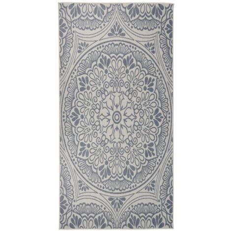 Tappeto da Esterni a Tessitura Piatta 100x200 cm Motivo Blu vidaXL
