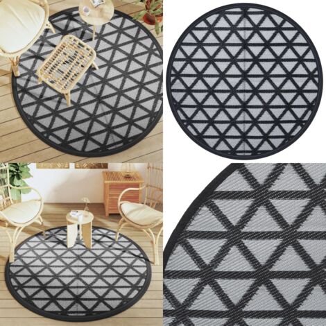 Tappeto da Esterni ARAKIL Nero Ø160 cm in PP - Tappeto da esterno - Tappeto nero