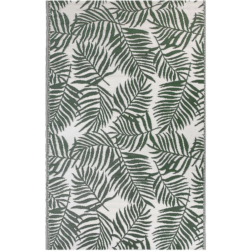 Tappeto da esterno 180 x 270 cm motivo foglie di