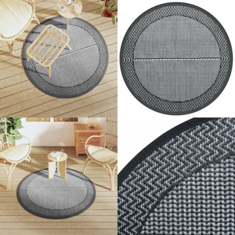 Tappeto da Esterno ARAKIL Grigio Ø120 cm in PP - Tappeto in polipropilene - Tappeto da giardino