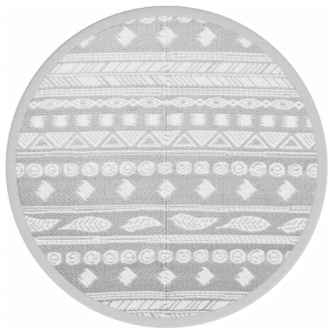 Tappeto da Esterno ARAKIL Grigio Ø120 cm in PP vidaXL