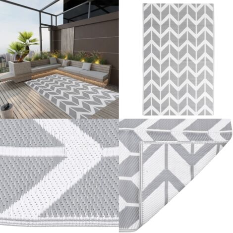 Tappeto da Esterno ARAKIL Grigio 160x230 cm in PP - Tappeto in PP - Tappeto per balcone