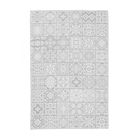 Tappeto da esterno Shiraz Bianco - Grigio Polipropilene 450 gr/m2. -150 x 210 cm
