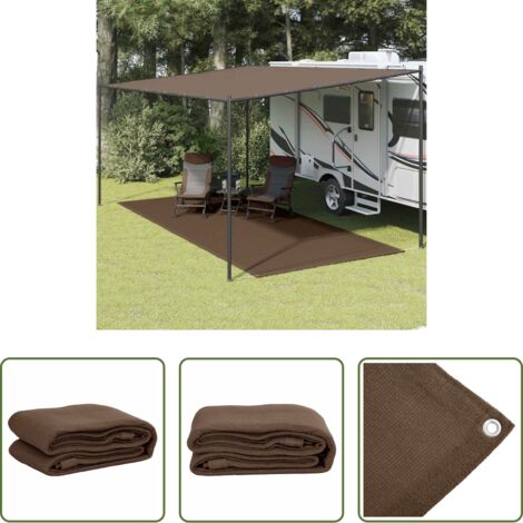 Tappeto da esterno -  Tappeto da Tenda 250x550 cm Marrone
