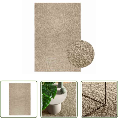 Tappeto da esterno - Tappeto ZIZUR Beige 120x170 cm Aspetto Iuta Interni ed Esterni