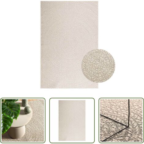 Tappeto da esterno -  Tappeto ZIZUR Crema 140x200 cm Aspetto Iuta Interni ed Esterni