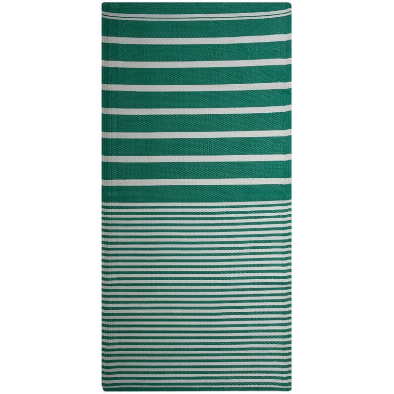 Beliani - Tappeto da Esterno Verde Sintetico Geometrico a Righe 90 x 180 cm Haldia