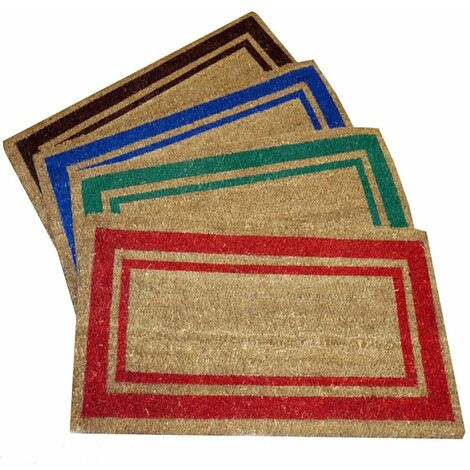 Tappeto da esterno zerbino asciuga passi tappetino fuori porta cm 40x75 in cocco spessore cm 1.5 casa negozio androne portone - colorigenerali: ROSSO