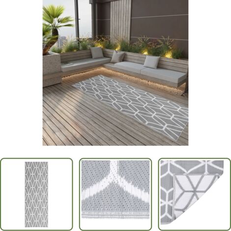 Tappeto da giardino -  Tappeto per Esterni ARAKIL Grigio 80x250 cm in PP