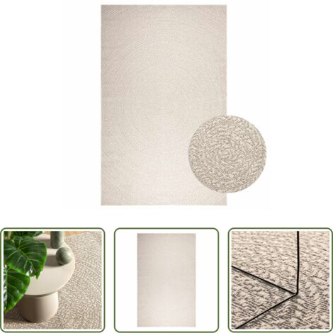 Tappeto da giardino -  Tappeto ZIZUR Crema 200x290 cm Aspetto Iuta Interni ed Esterni