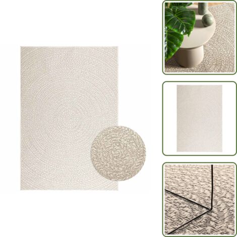 Tappeto da giardino - vidaXL Tappeto ZIZUR Crema 120x170 cm Aspetto Iuta Interni ed Esterni - Tappeto da terrazza