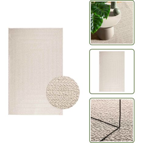 Tappeto da giardino - vidaXL Tappeto ZIZUR Crema 160x230 cm Aspetto Iuta Interni ed Esterni - Tappeto da terrazza