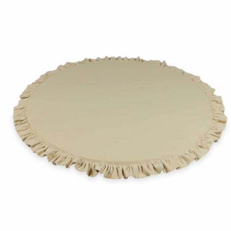 Tappeto da gioco per bambini 100 cm rotondo con volant, beige
