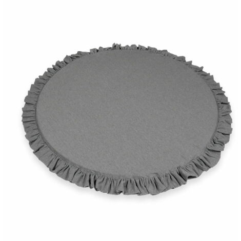 Tappeto da gioco per bambini rotondo 100cm con volant, grigio