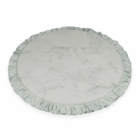 Tappeto da gioco per bambini rotondo 100cm con volant, marmo