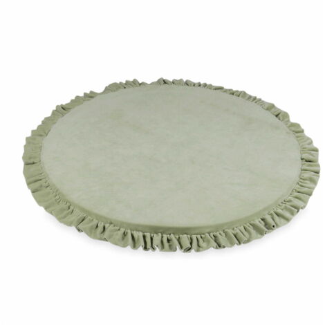 Tappeto da gioco per bambini rotondo 100cm con volant, Velvet Soft Light Mint
