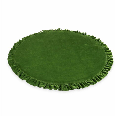 Tappeto da gioco per bambini rotondo 100cm con volant, Velvet Soft Olive