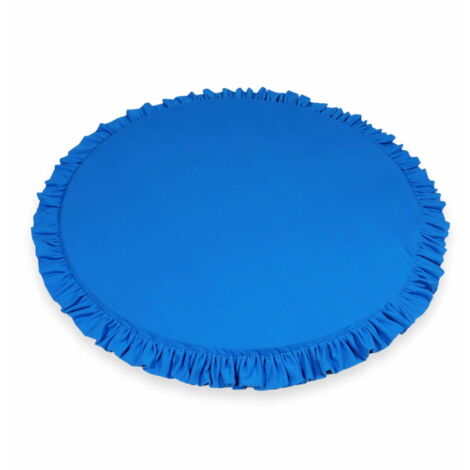 Tappeto da gioco rotondo da 100 cm per bambini con volant, blu