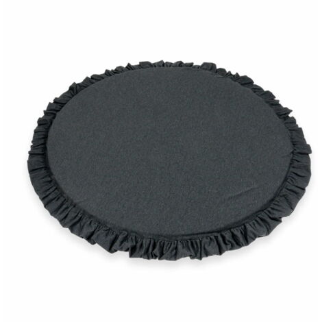 Tappeto da gioco rotondo da 100 cm per bambini con volant, grafite